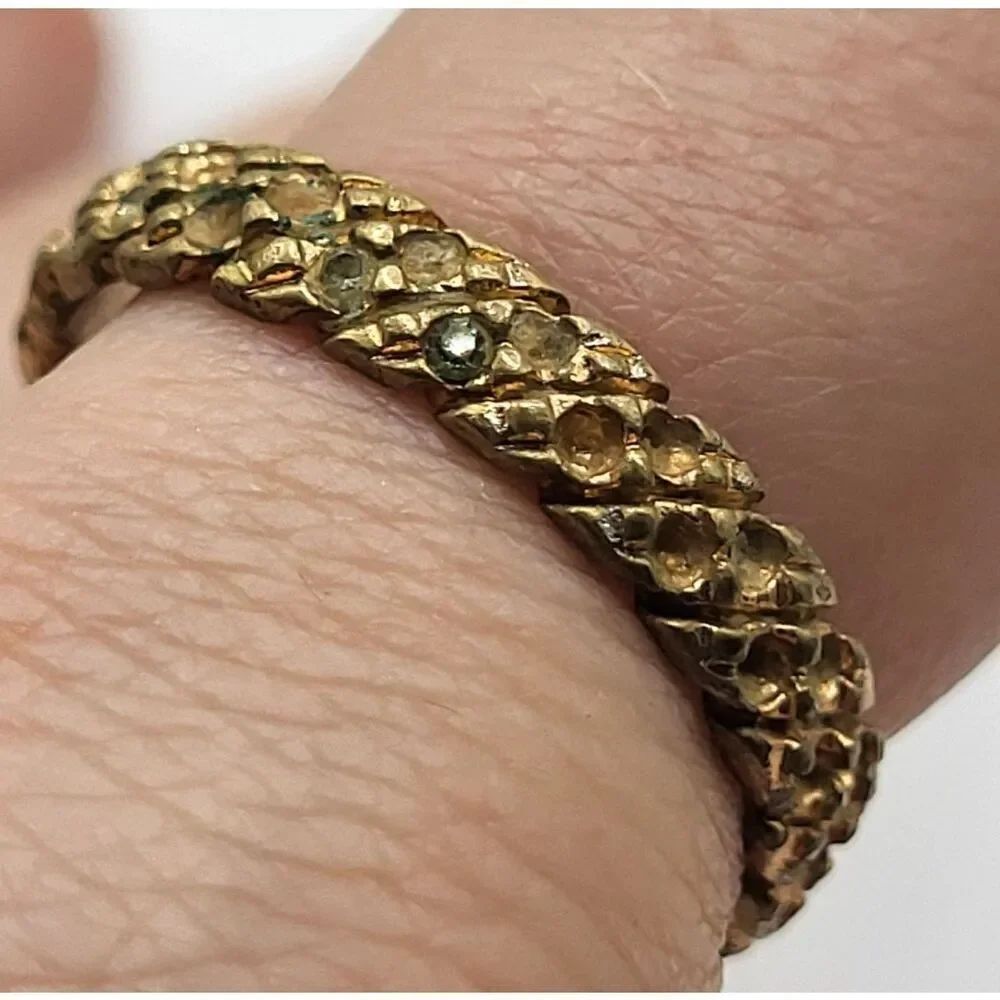 18K HGE Woven Braided Band Ring Size 8.25